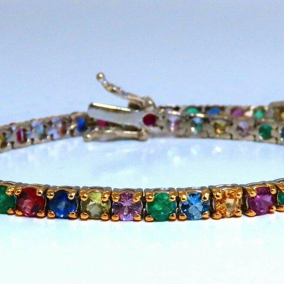 Jewelry - 8ct natural ruby emerald sapphires tourmaline tenn